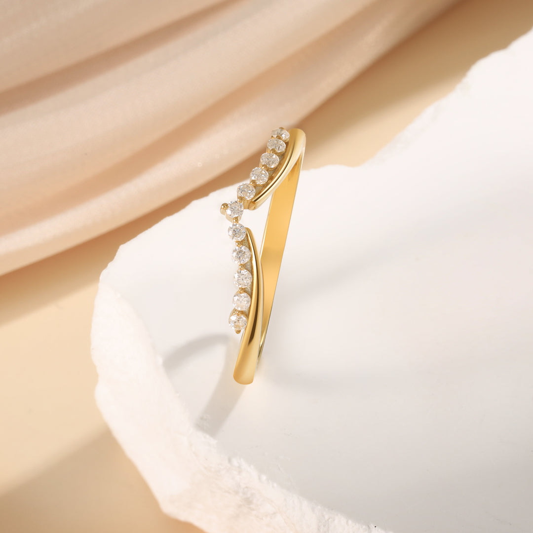 Gold Lab Moissanite Ring