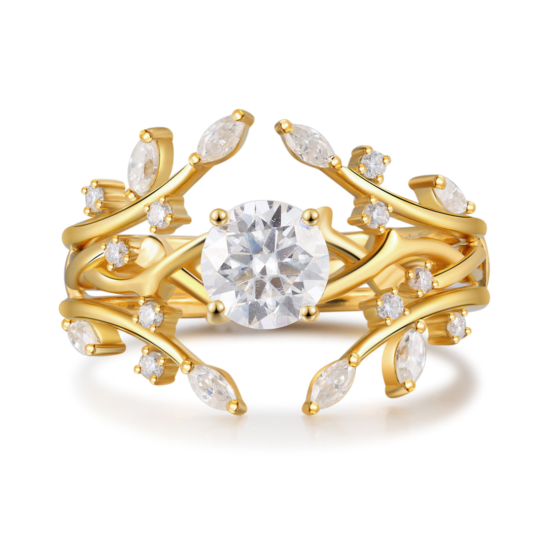 Gold Lab Moissanite Ring