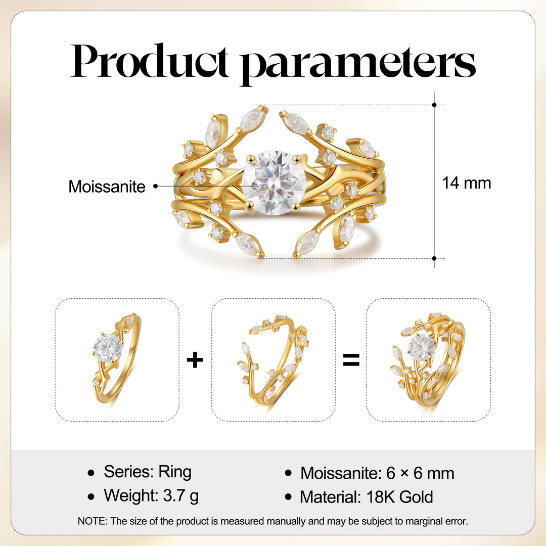 Gold Lab Moissanite Ring