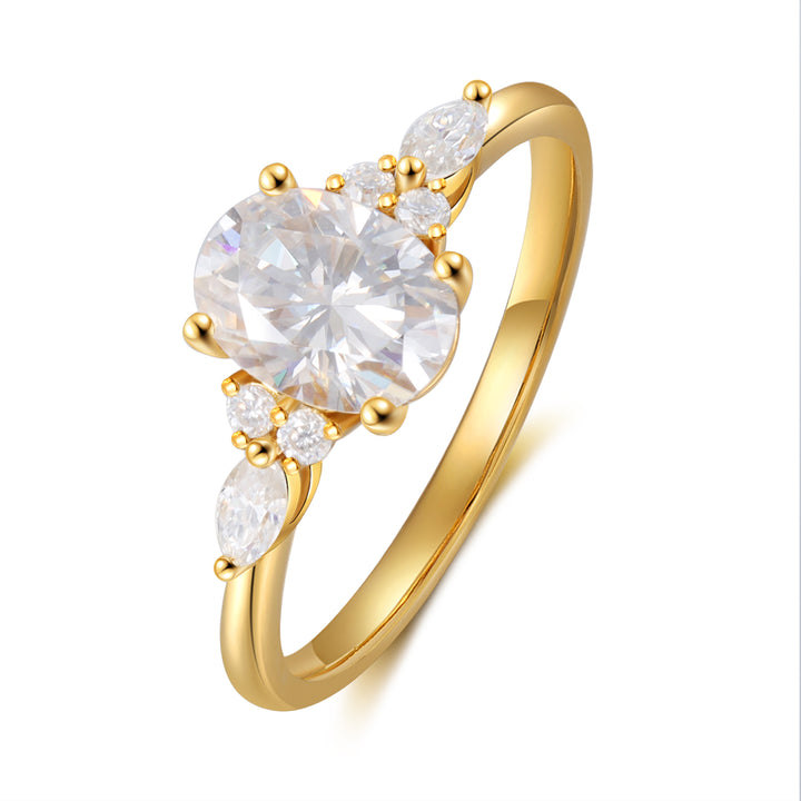 Gold Lab Moissanite Ring