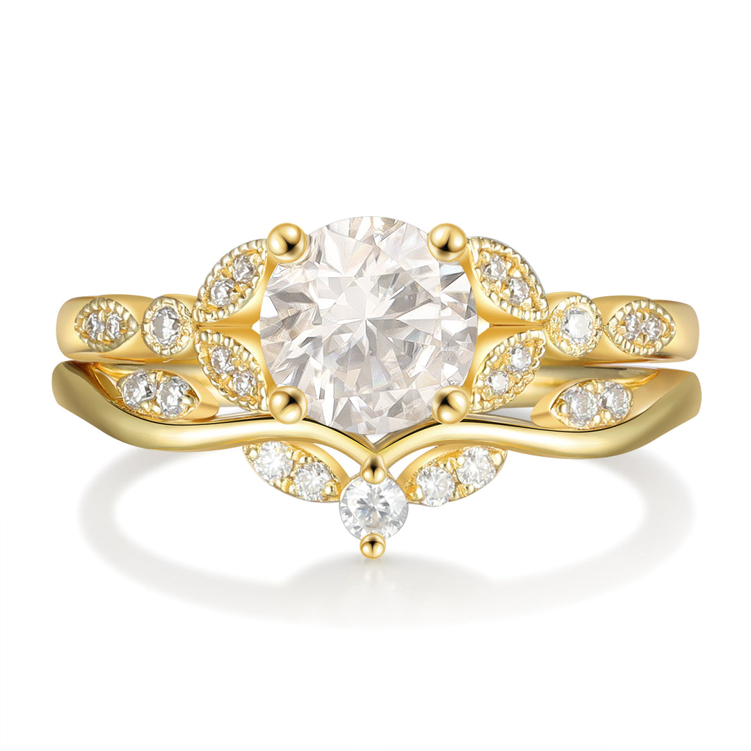 Gold Lab Moissanite Ring