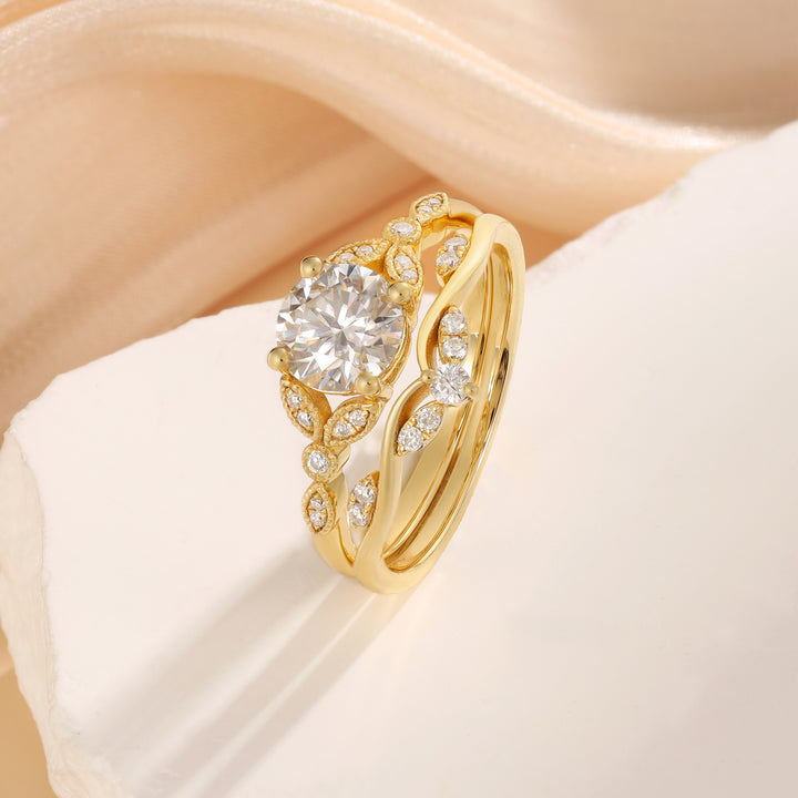 Gold Lab Moissanite Ring