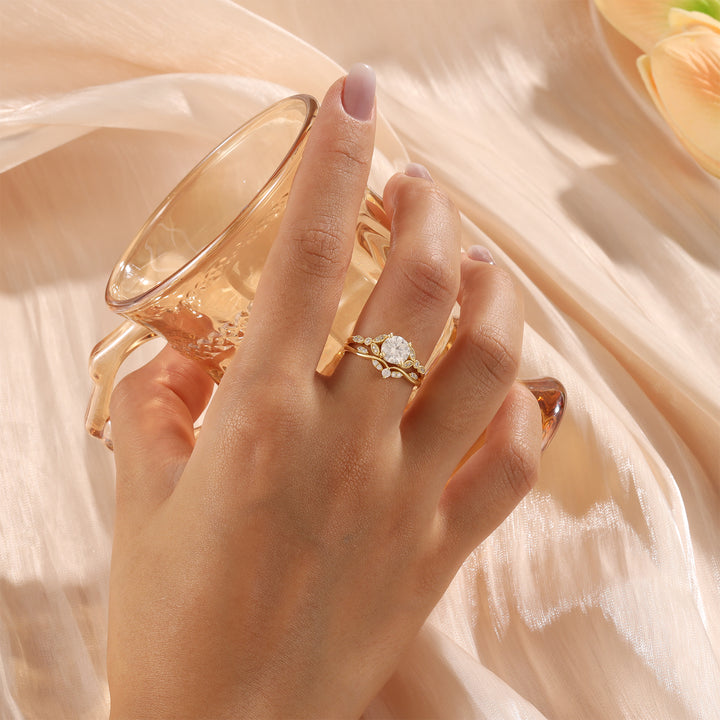 Gold Lab Moissanite Ring