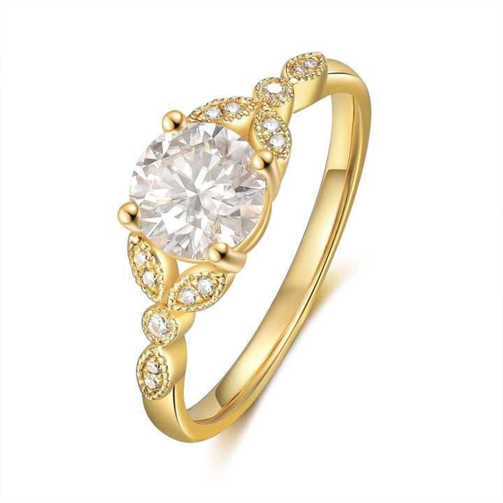 Gold Lab Moissanite Ring