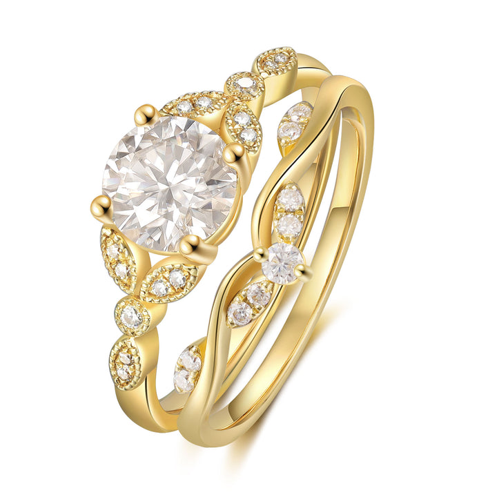 Gold Lab Moissanite Ring