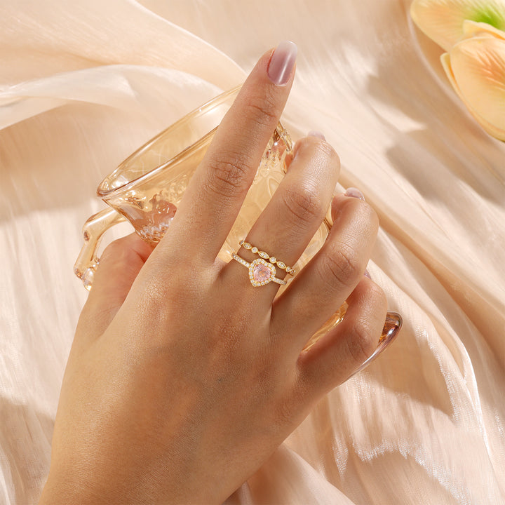 Gold Natural Morganite Ring