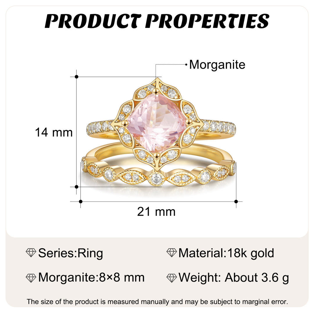 Gold Natural Morganite Ring