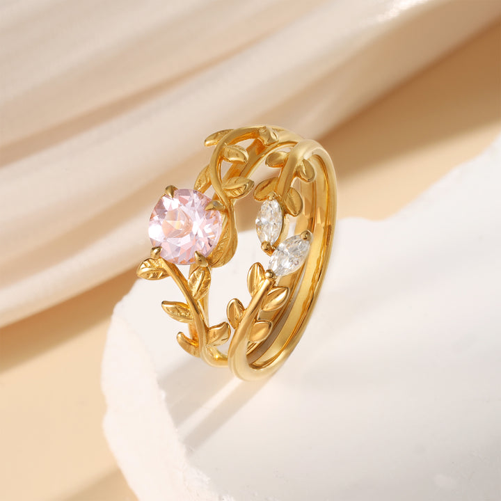 Gold Natural Morganite Ring