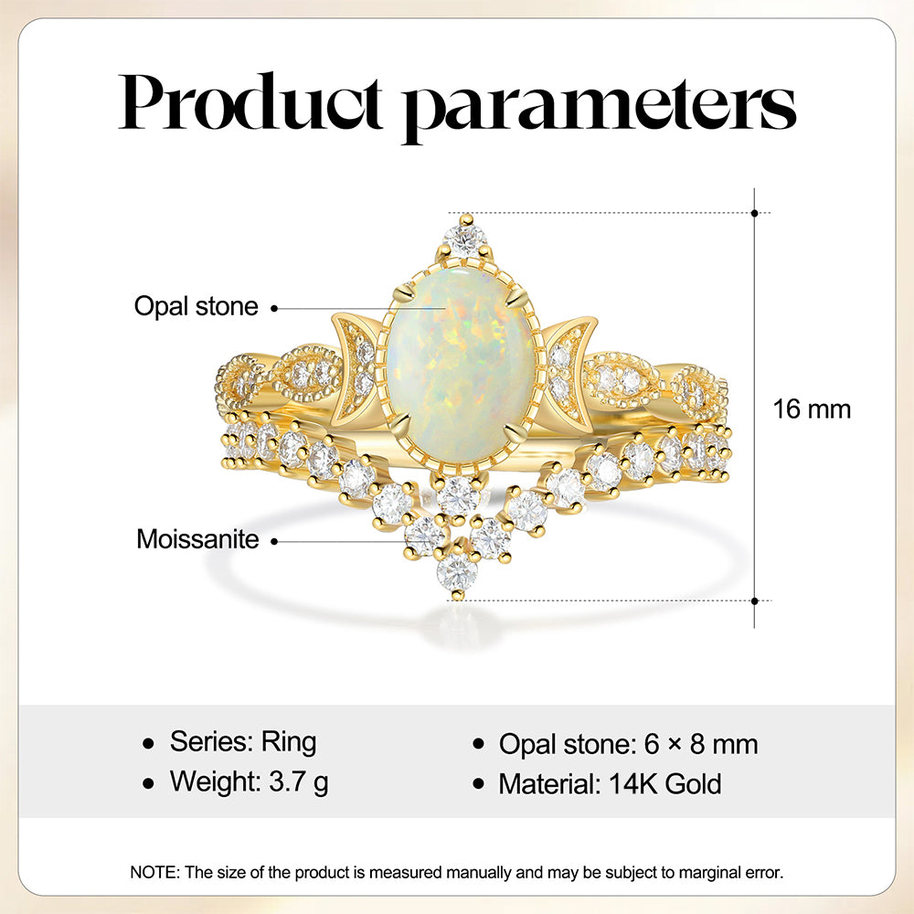 Gold Natural Opal Stone Ring