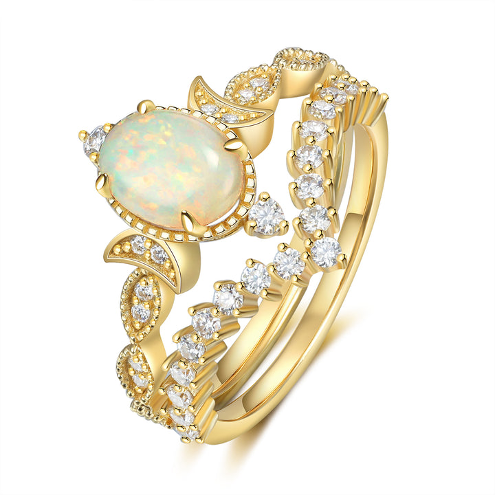 Gold Natural Opal Stone Ring
