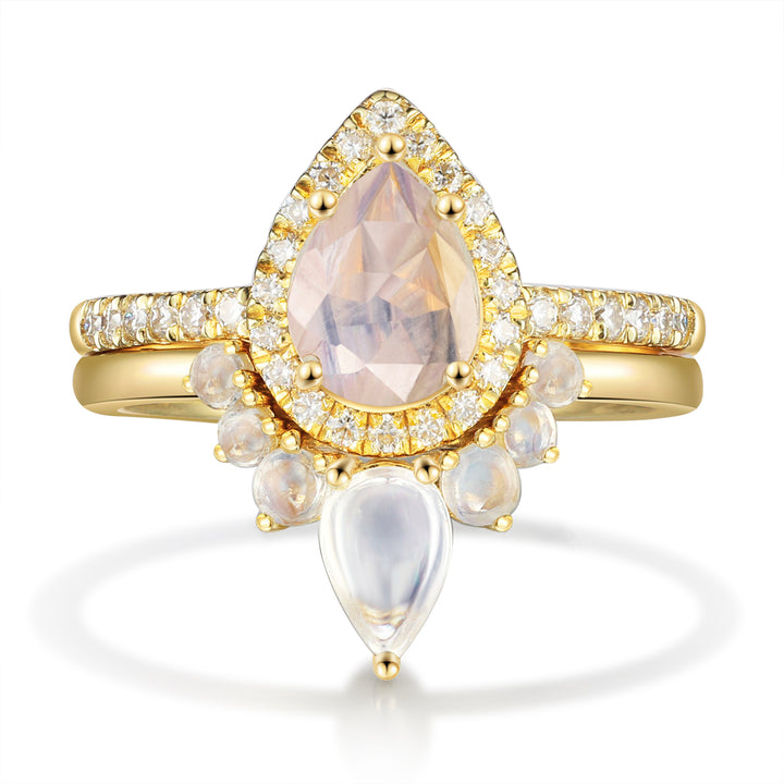 Gold Natural Moonstone Ring