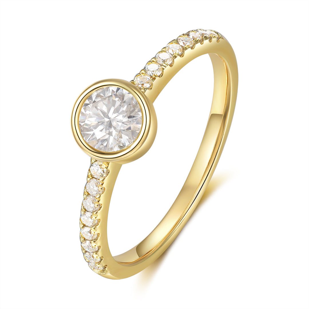 Gold Lab Moissanite Ring