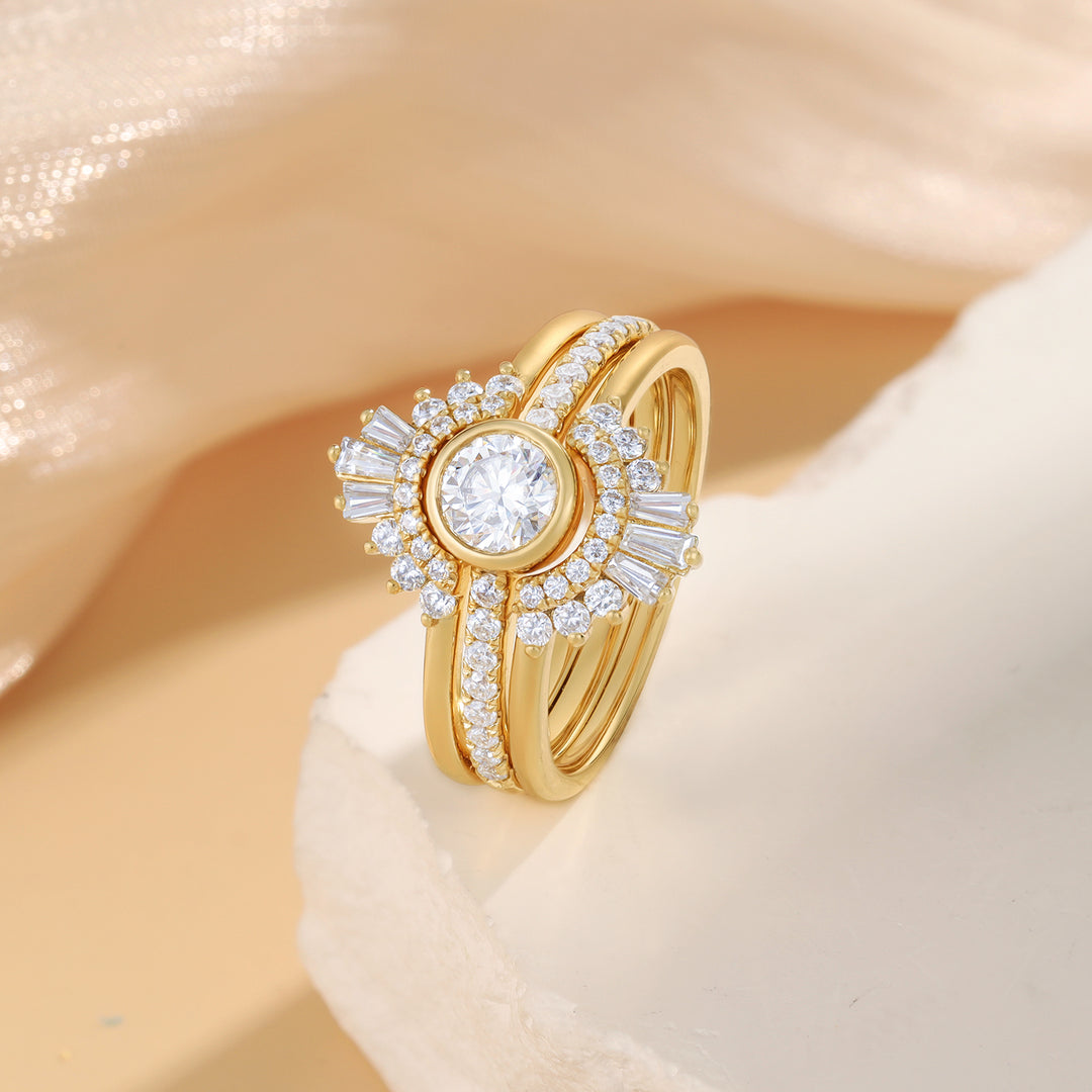 Gold Lab Moissanite Ring
