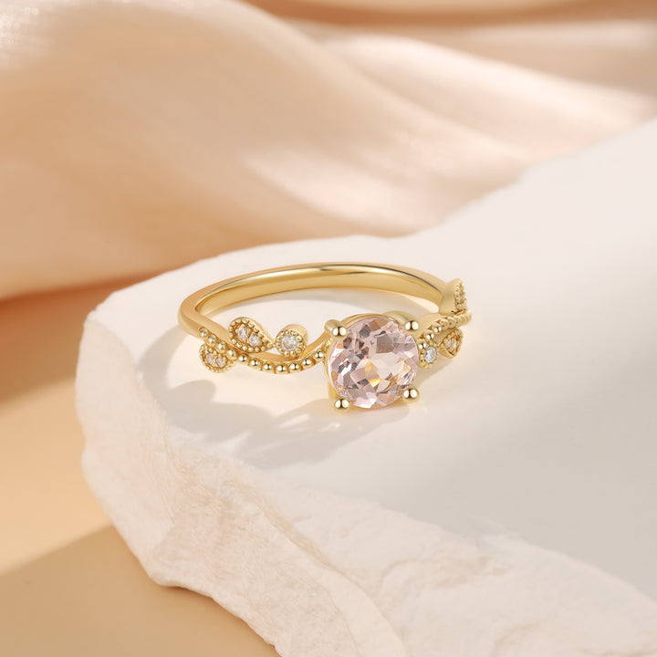 Gold Natural Morganite Ring