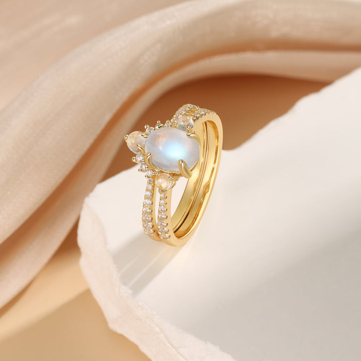 Gold Natural Moonstone Ring