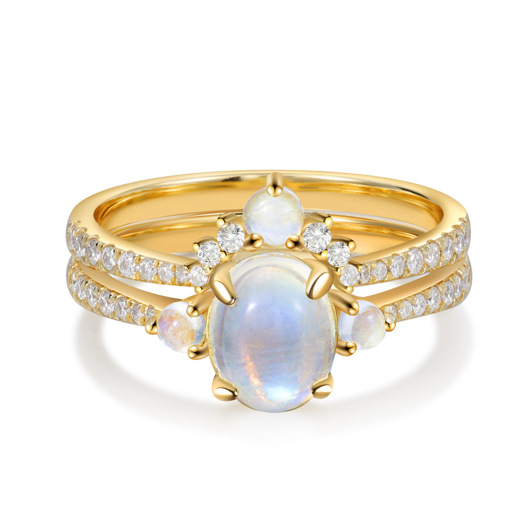 Gold Natural Moonstone Ring