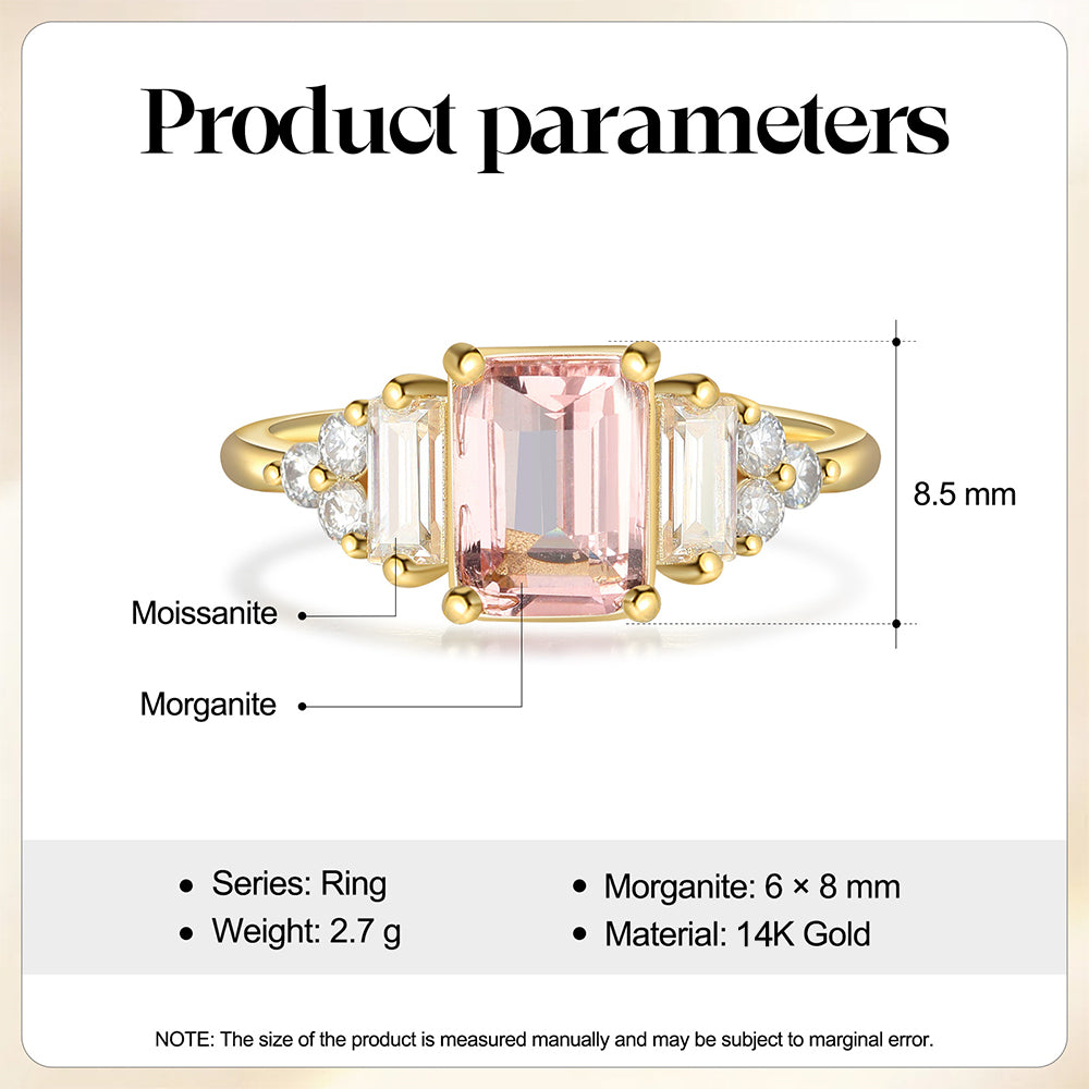 Gold Natural Morganite Ring