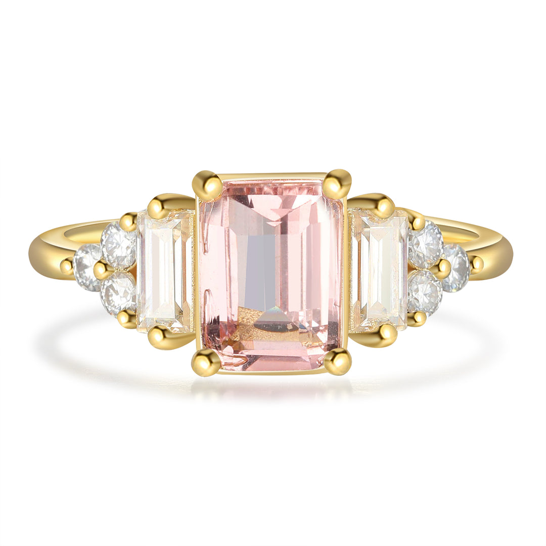 Gold Natural Morganite Ring