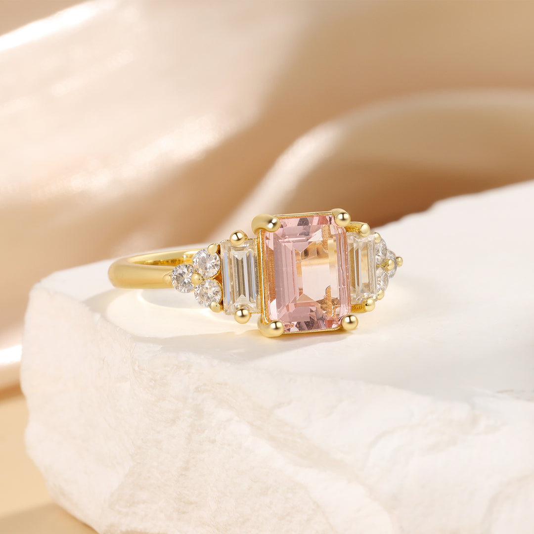 Gold Natural Morganite Ring