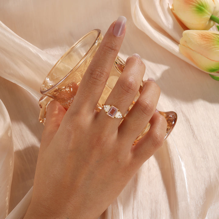 Gold Natural Morganite Ring