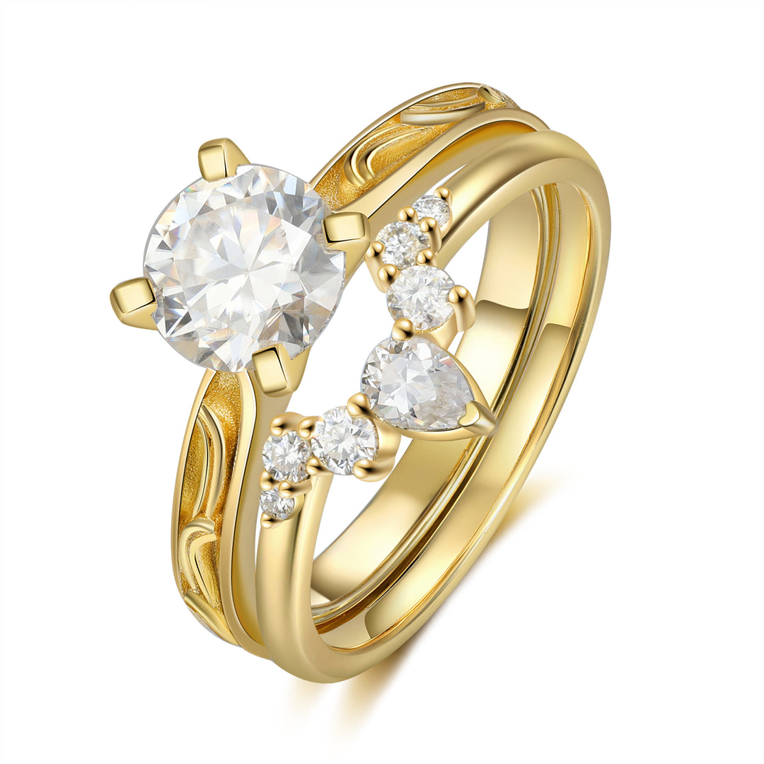 Gold Lab Moissanite Ring