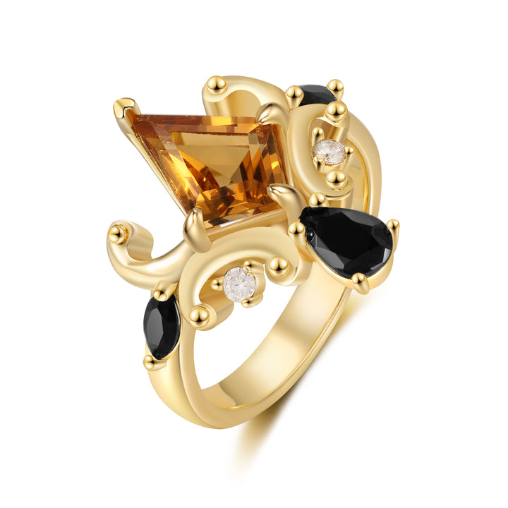 Gold Natural Citrine Ring