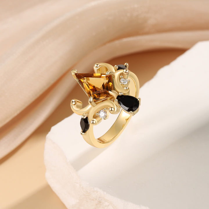 Gold Natural Citrine Ring
