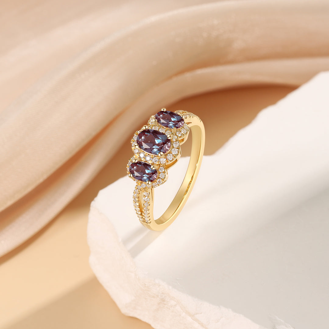 Gold Lab Alexandrite Ring