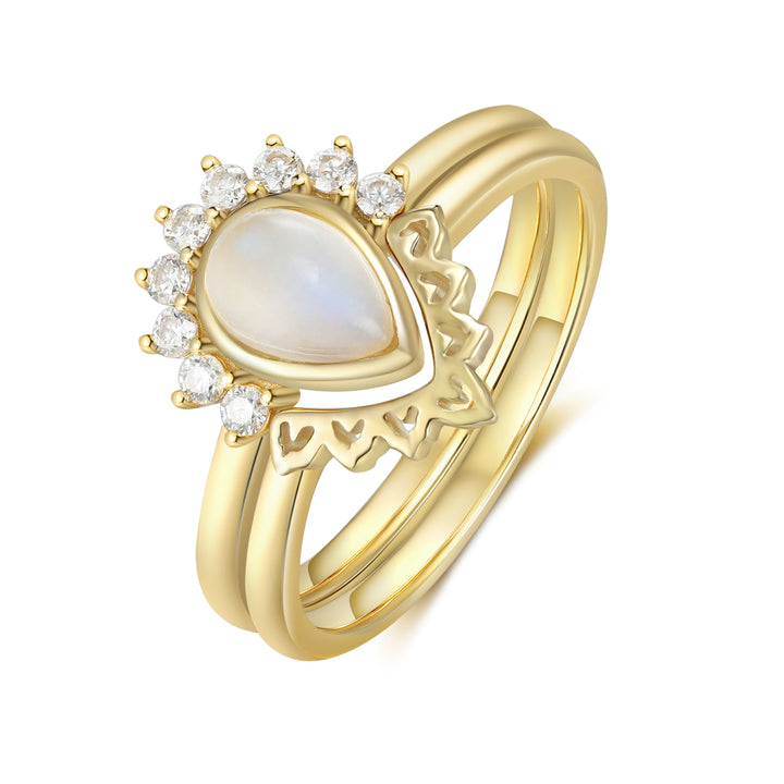 Gold Natural Moonstone Ring