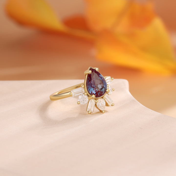 Gold Lab Alexandrite Ring