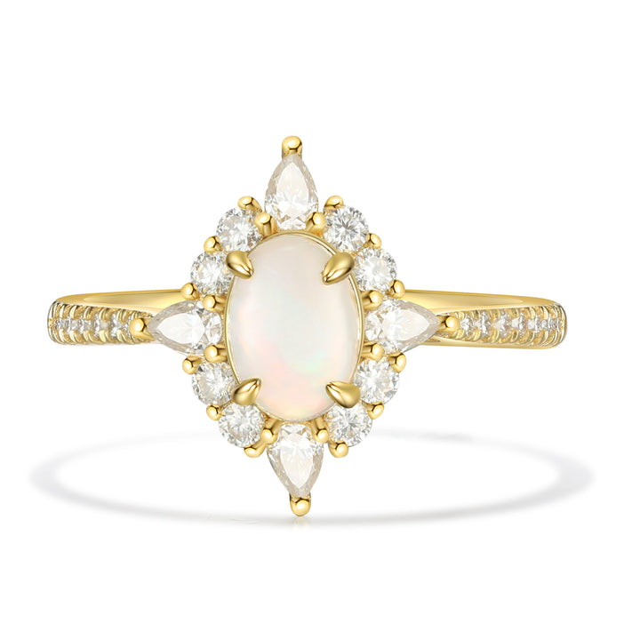Gold Natural Opal Ring