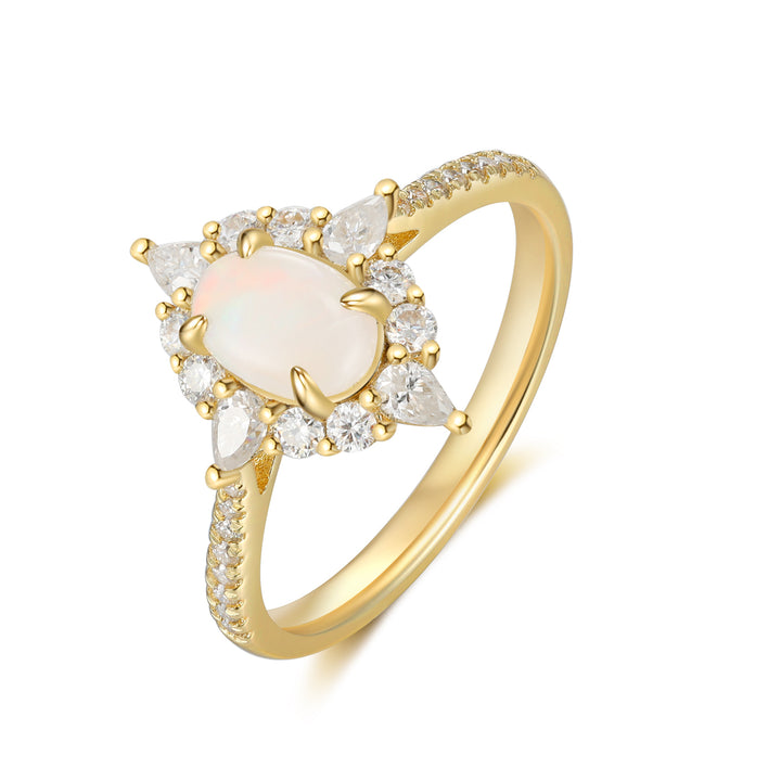 Gold Natural Opal Ring