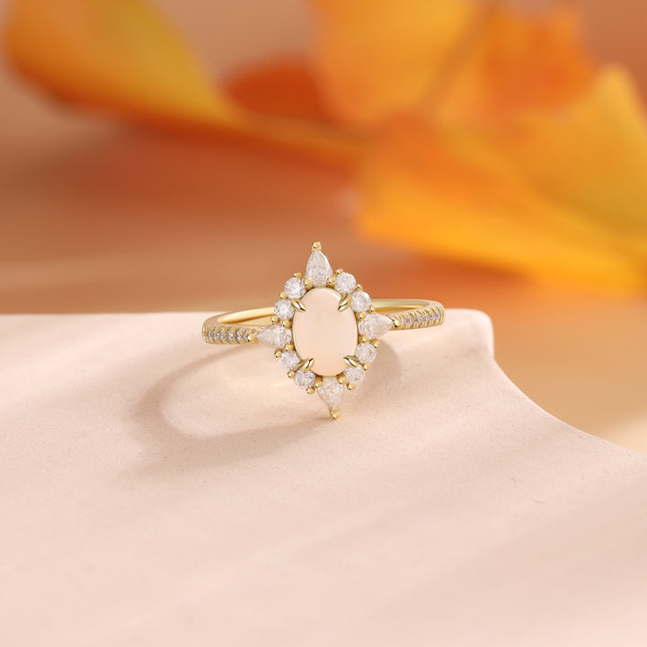 Gold Natural Opal Ring