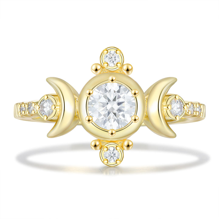 Gold Lab Moissanite Ring