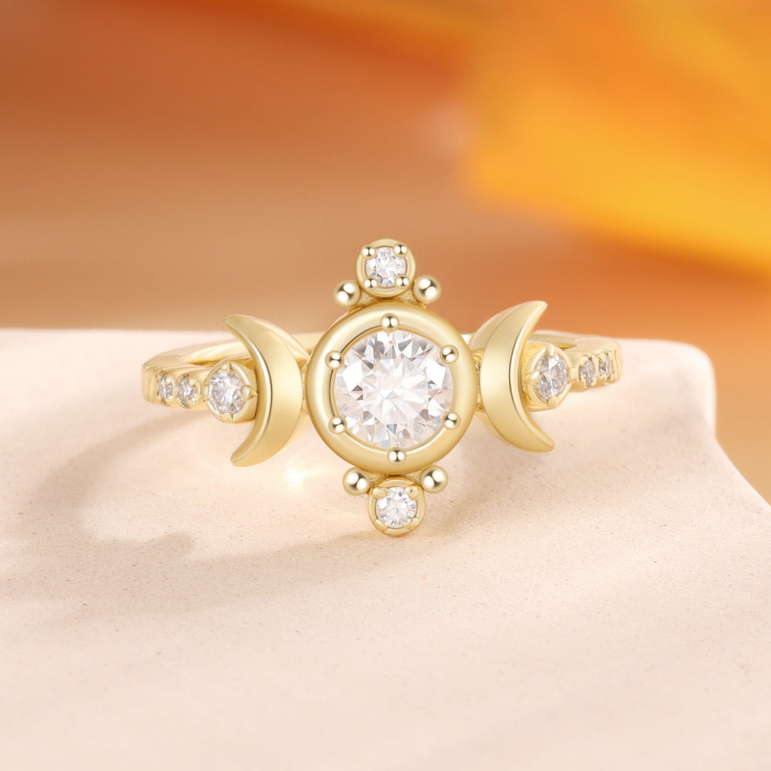 Gold Lab Moissanite Ring