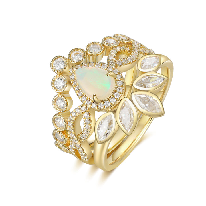 K Gold Natural Opal Ring