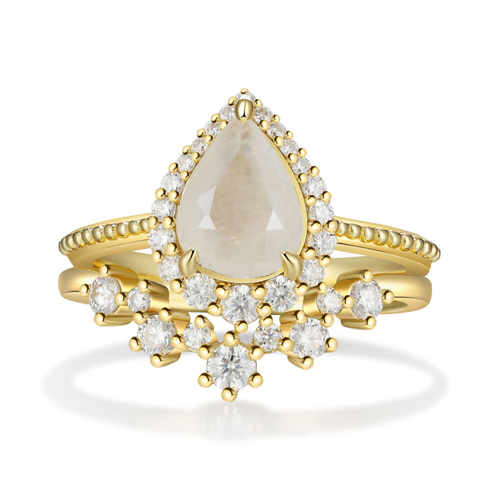 Gold Natural Moonstone Ring