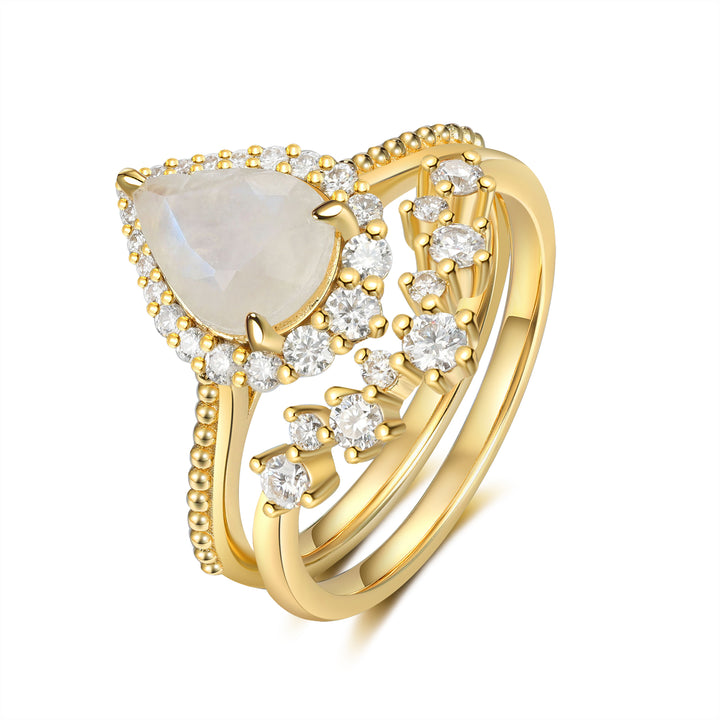 Gold Natural Moonstone Ring