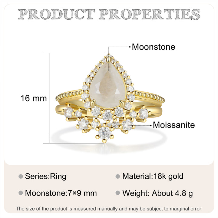Gold Natural Moonstone Ring