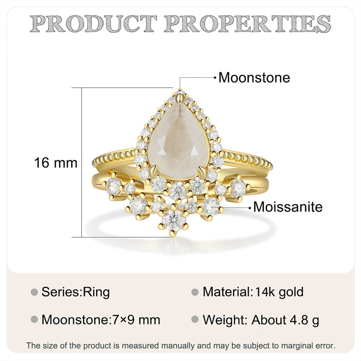 Gold Natural Moonstone Ring