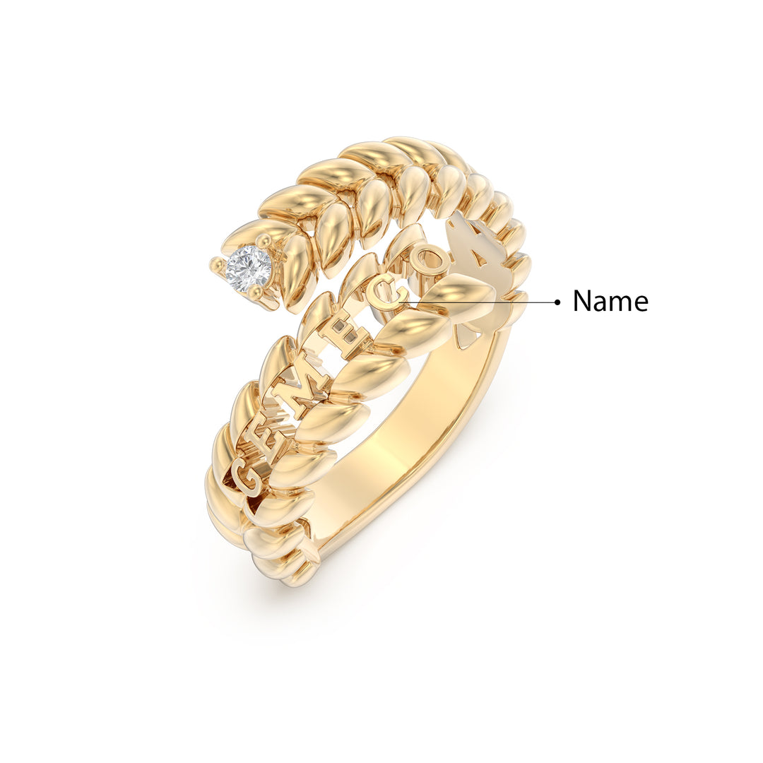 Custom 3D Moissnaite Leaf Ring