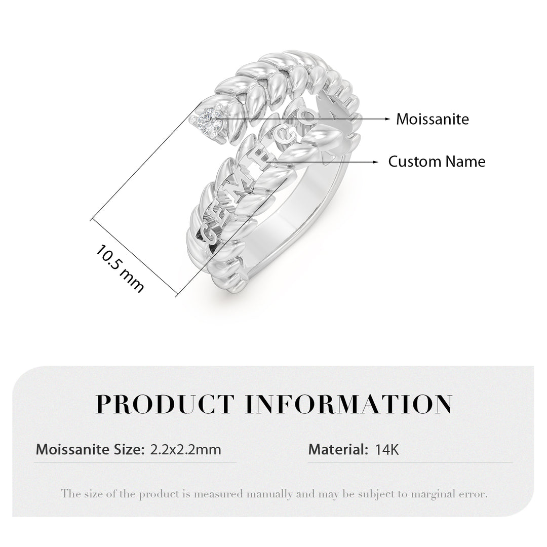 Custom 3D Moissnaite Leaf Ring