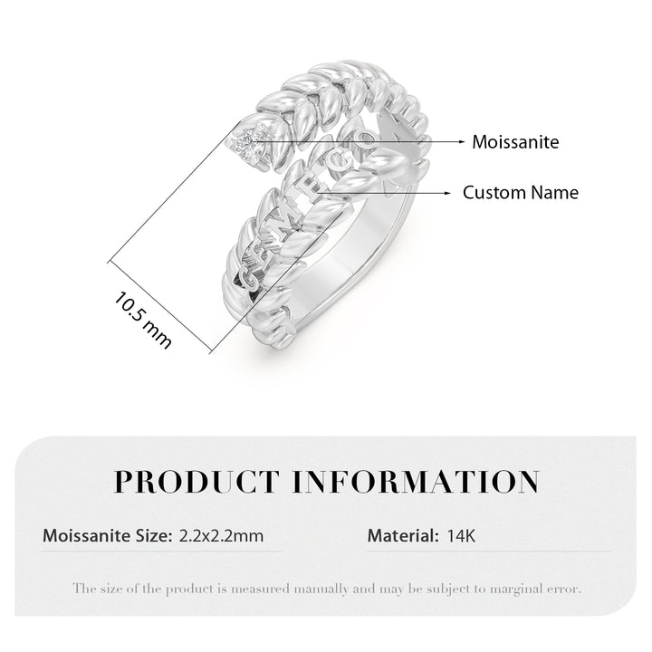 Custom 3D Moissnaite Leaf Ring