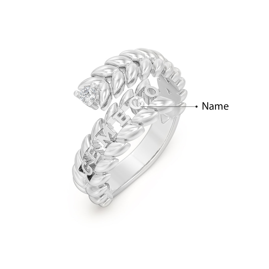 Custom 3D Moissnaite Leaf Ring