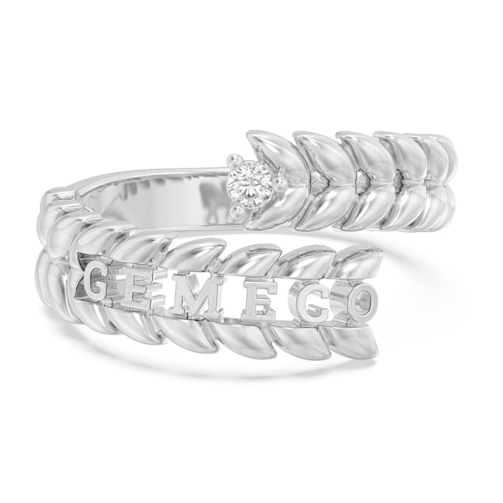 Custom 3D Moissnaite Leaf Ring