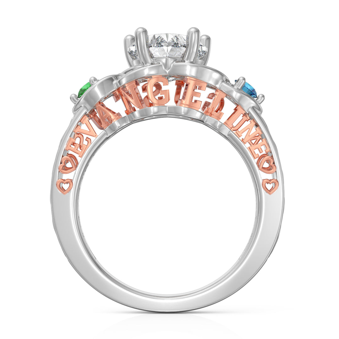 Custom 3D Heart Moissanite Ring