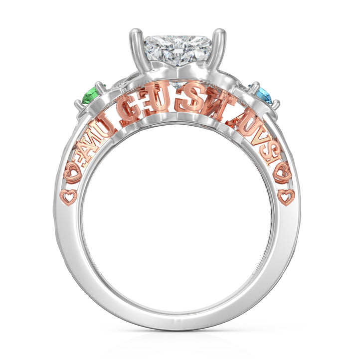 Custom 3D Heart Moissanite Ring