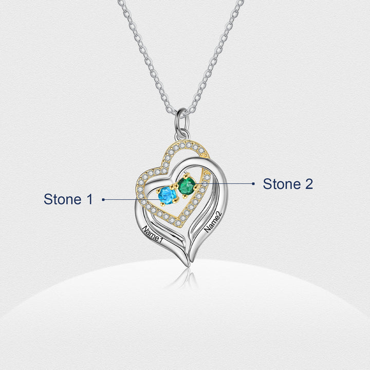 Rhodium Plated Heart Necklace