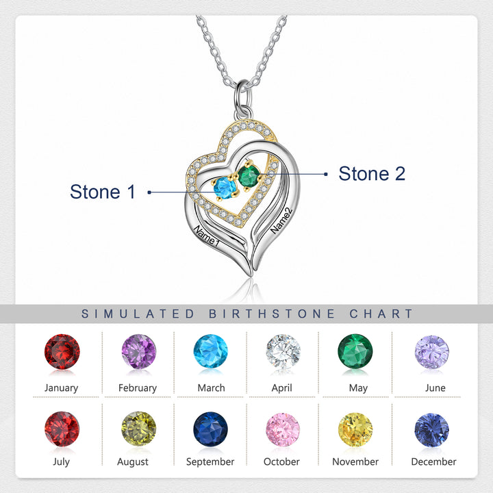 Rhodium Plated Heart Necklace