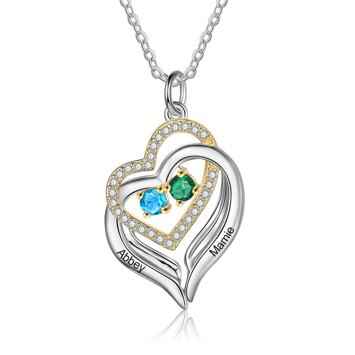 Rhodium Plated Heart Necklace